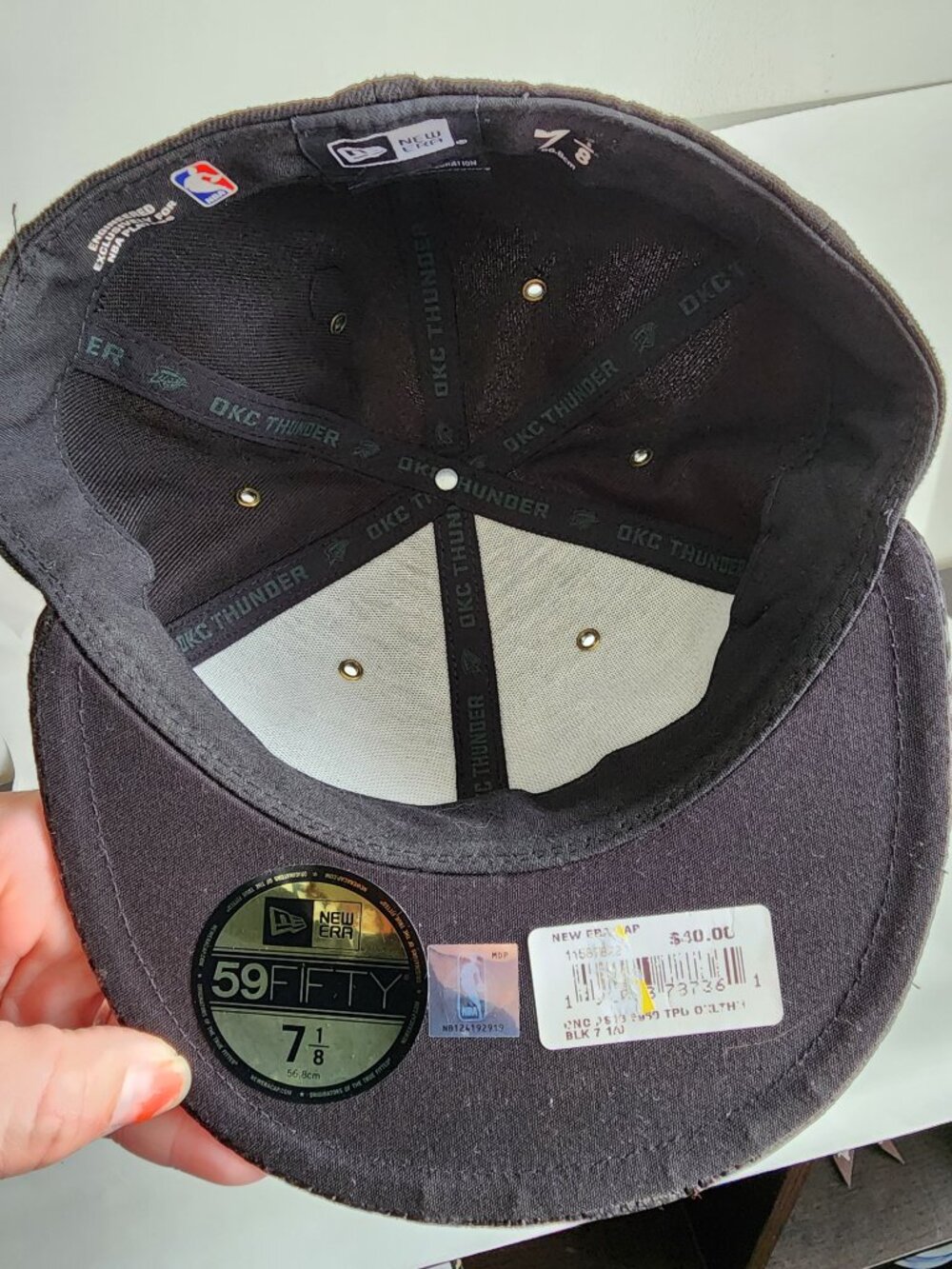 OKC Hat New Era 59FIFTY OKC Thunder Black Gold Snakeskin Fitted Hat 7 1/8 - Picture 3 of 4